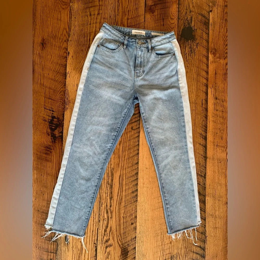 Pacsun mom jean, two tone denim